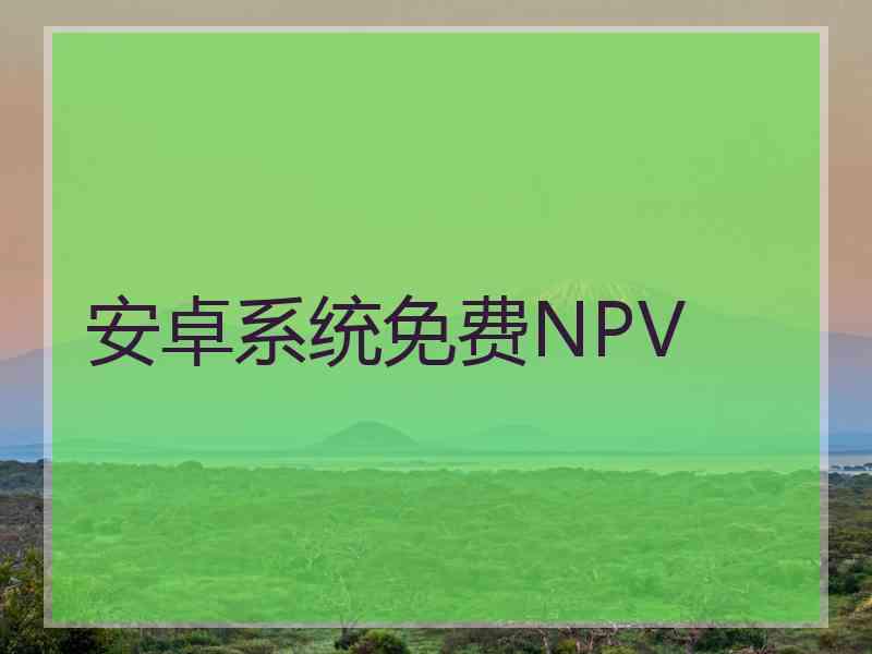 安卓系统免费NPV