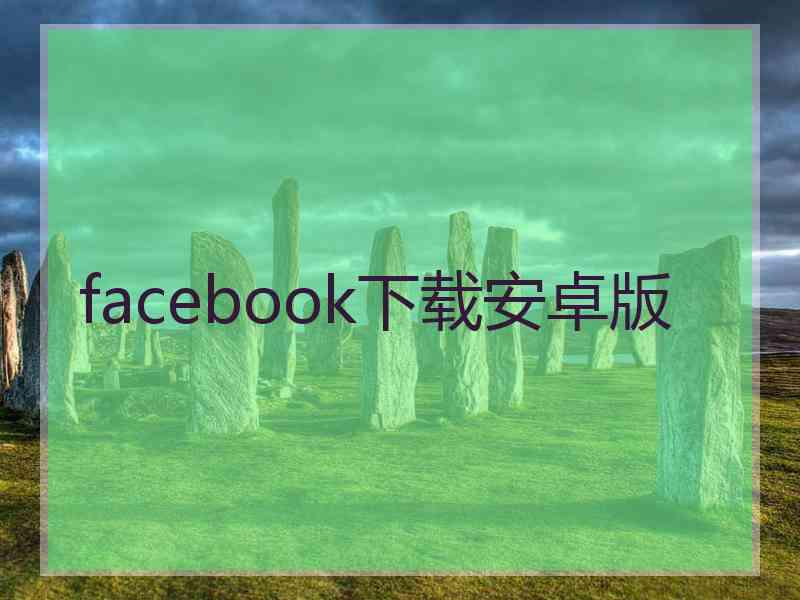 facebook下载安卓版