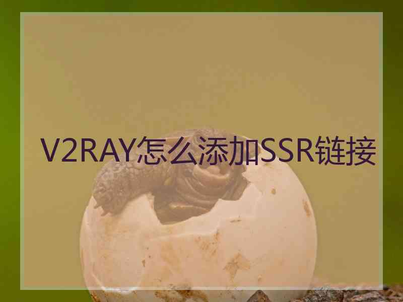 V2RAY怎么添加SSR链接