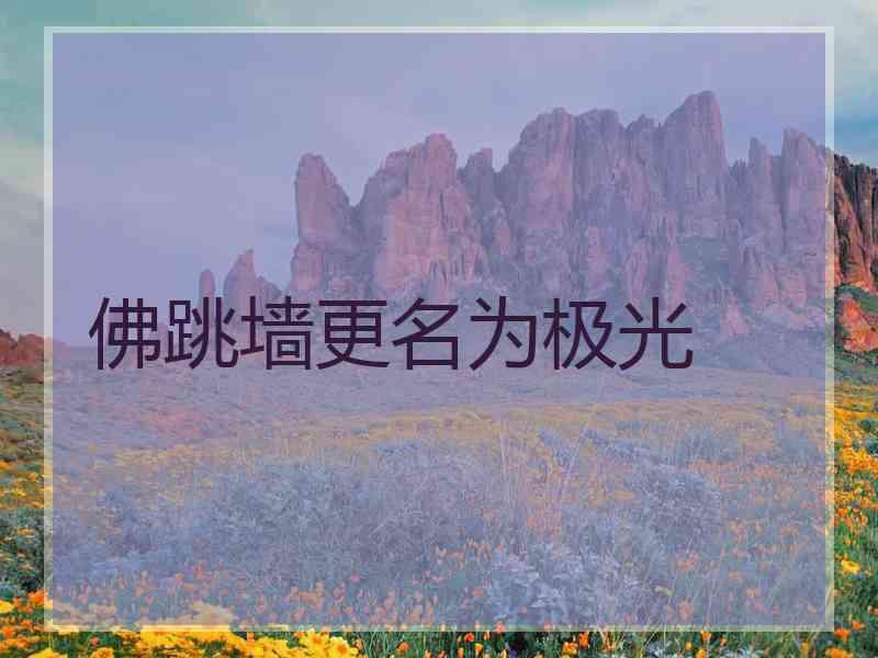 佛跳墙更名为极光