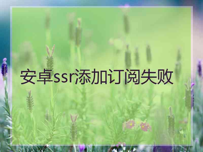 安卓ssr添加订阅失败
