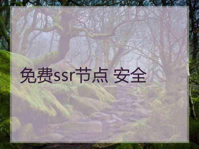 免费ssr节点 安全