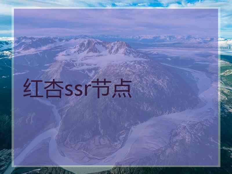 红杏ssr节点