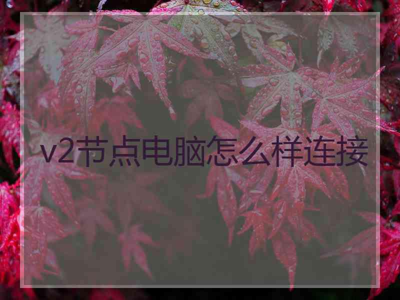 v2节点电脑怎么样连接